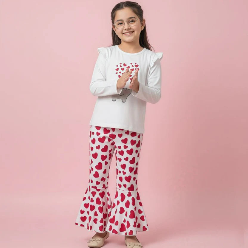 (3Y–12Y ) Code-241 Girls Soft Printed Top & Pants Set (  RV )