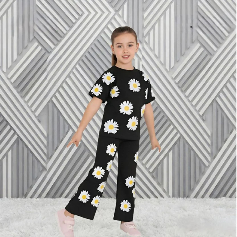 (3Y–12Y ) Code-241 Girls Soft Printed Top & Pants Set (  RV )