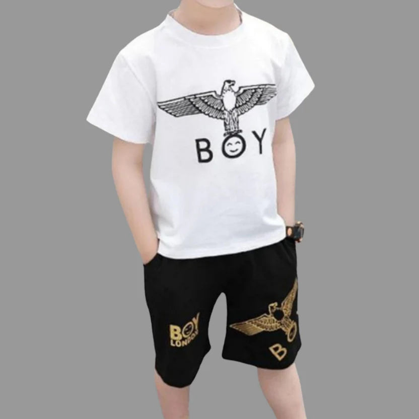 (1–10 Years) Bold Star Streetwear Set for Boys – All Black Edition