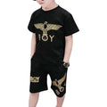 (1–10 Years) Bold Star Streetwear Set for Boys – All Black Edition