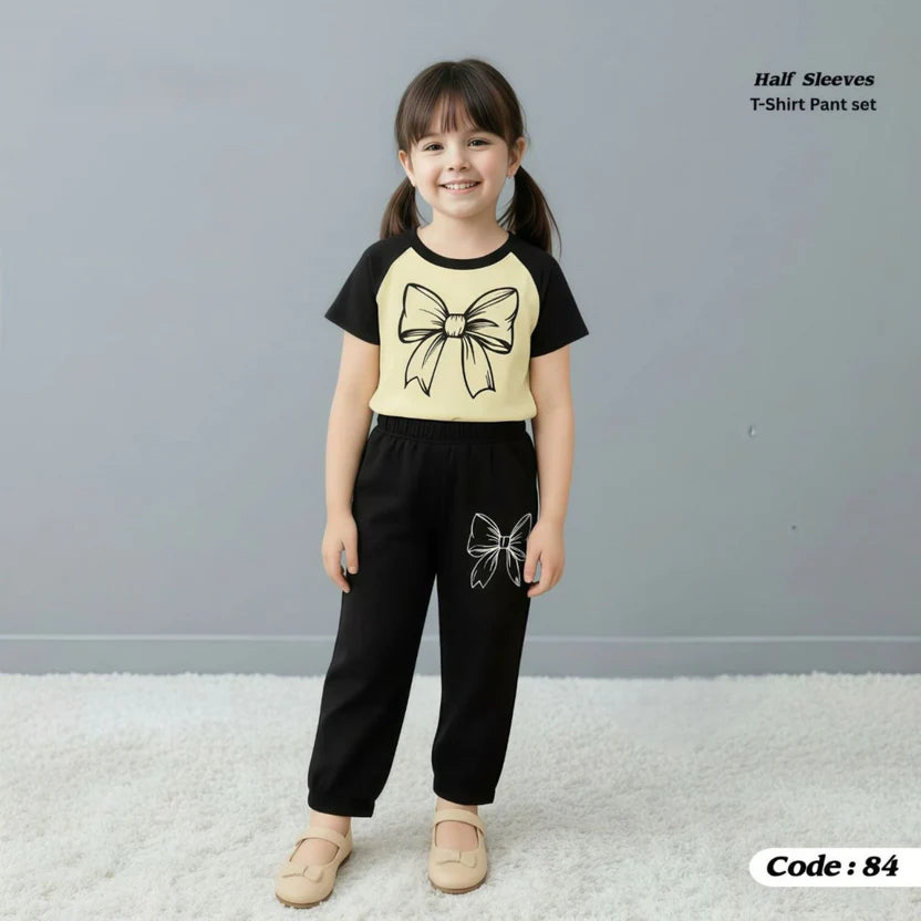 (3Y–12Y ) Code-241 Girls Soft Printed Top & Pants Set (  RV )