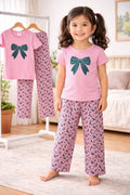 (3Y–12Y )  Girls Soft Printed Top & Pants Set