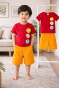 (3–12 Years) A- Urban red Streetwear Set – Bold Summer Outfit for Boys