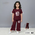 (3Y–12Y ) Code-241 Girls Soft Printed Top & Pants Set (  RV )
