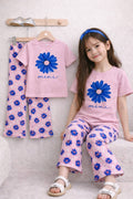(3Y–12Y )  Girls Soft Printed Top & Pants Set