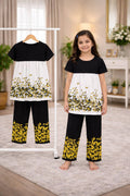 (3Y–12Y )  Girls Soft Printed Top & Pants Set
