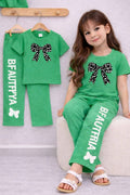 (3Y–12Y )  Girls Soft Printed Top & Pants Set