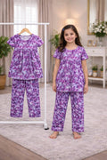 (3Y–12Y )  Girls Soft Printed Top & Pants Set