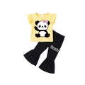 ( 1–7 Years) Girls DTF Print Outfit – Soft Cotton Top & Flare Pant Set