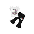( 1–7 Years)  Girls DTF Print Outfit – Soft Cotton Top & Flare Pant Set