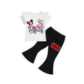 ( 1–7 Years)  Girls DTF Print Outfit – Soft Cotton Top & Flare Pant Set