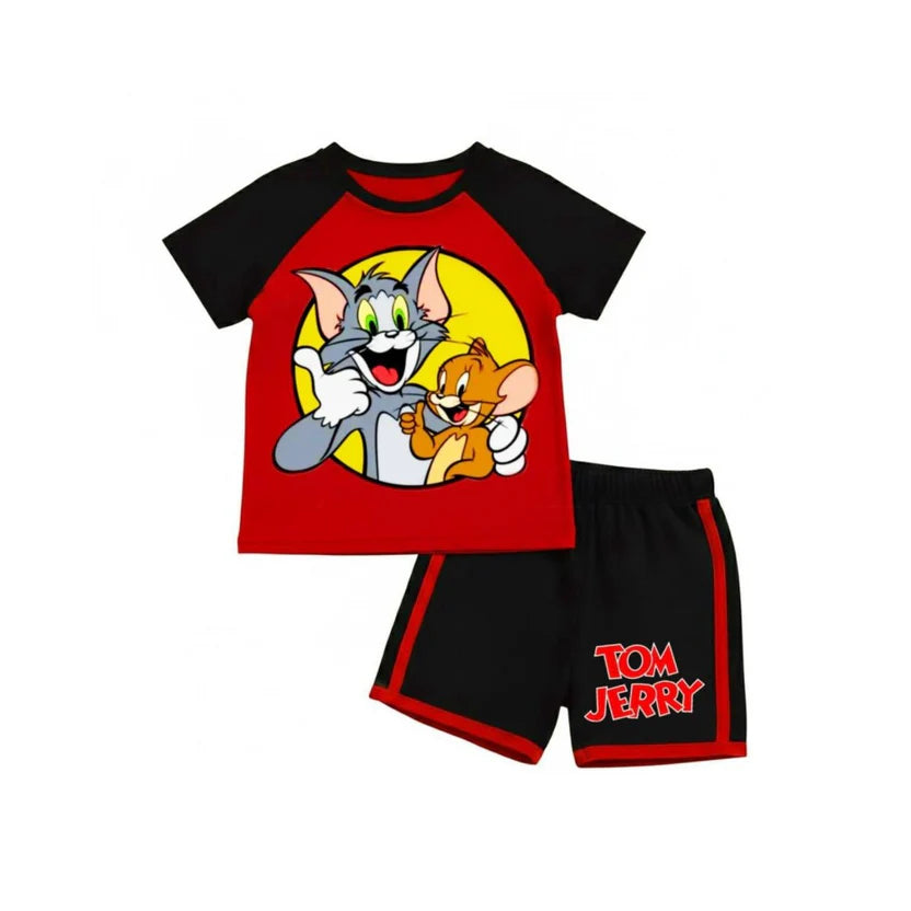( 1–7 Years) Premium Kids DTF Print Summer Combo Set – Cartoon Edition     (  R V )