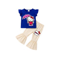 ( 1–7 Years)  Girls DTF Print Outfit – Soft Cotton Top & Flare Pant Set